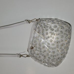 Clear Crossbody Daisy Print Glitter Sparkles Bag Purse